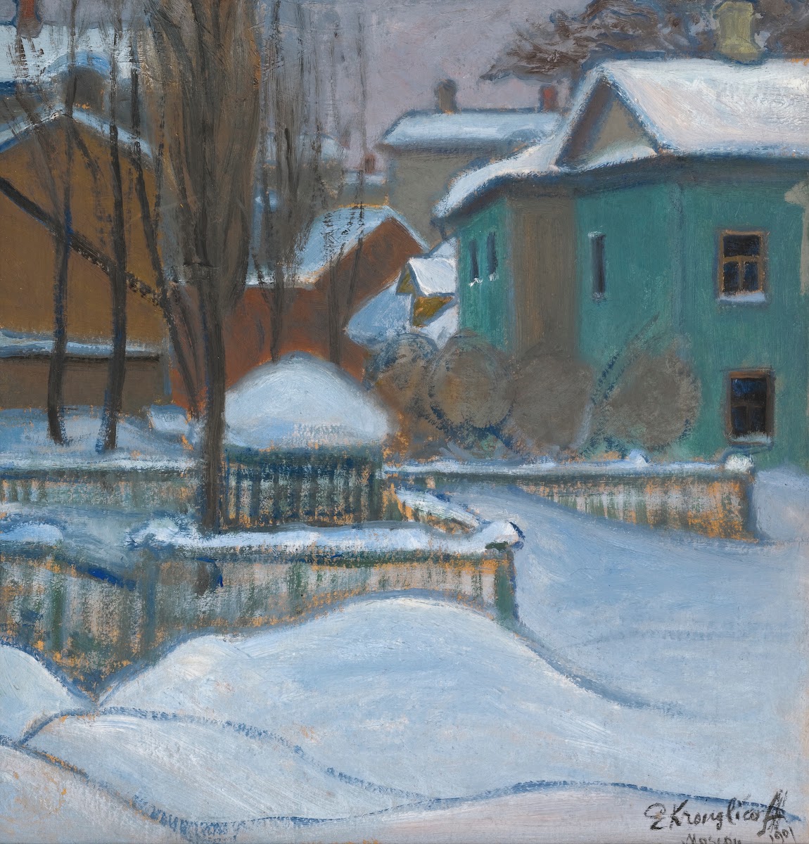 View Of Moscow Under Snow 1901