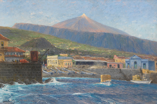 Blick vom Meer aus auf Pozo de Martianez Puerto Orotava Tenerife 1924