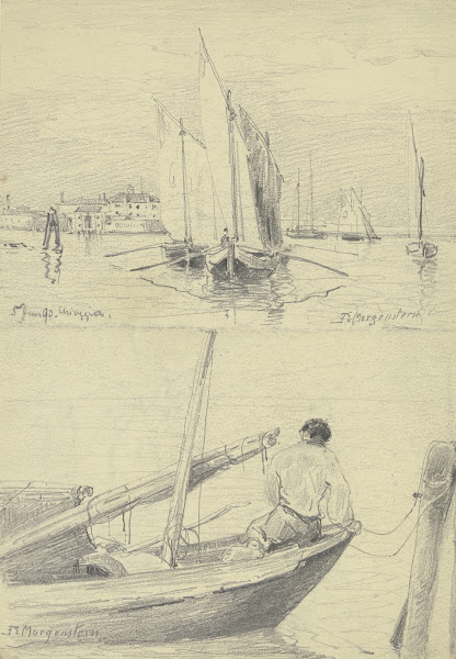 Studienblatt Fischerboote bei Chioggia 1890