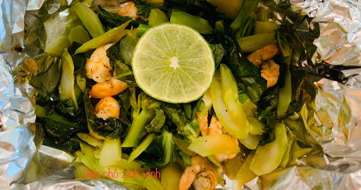 Tôm nướng cải rổ