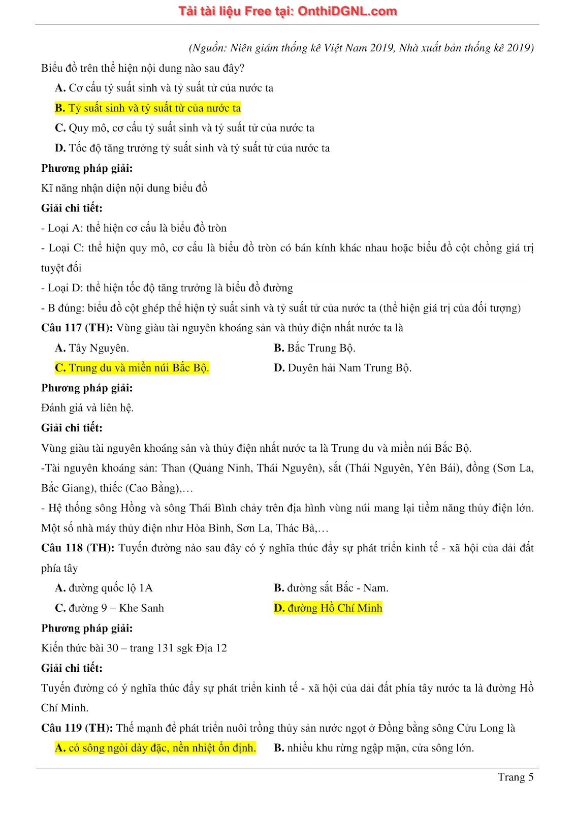 150bài tập môn Địa Lý - Ôn thi ĐGNL ĐHQG TP hà nội Phần 11