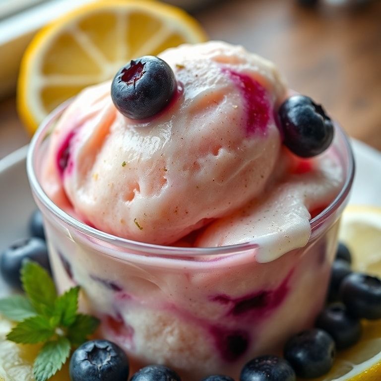 Easy No Churn Blueberry Lemon Sorbet Recipe – Refreshing and Simple