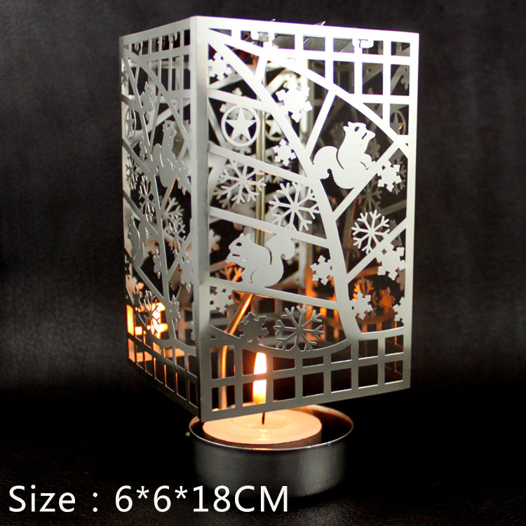 Rotierender Metall-Kerzenhalter, Kupfer, rund