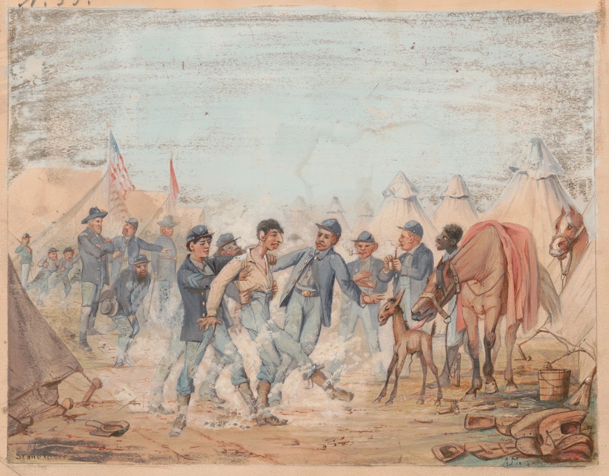 Camp Of The Thirty Second Regiment Indiana Volunteers Company A Near Stones Rive