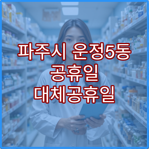 파주시 운정5동 공휴일 대체공휴일 당번 약국 연휴 영업 만성약 보충 상담
