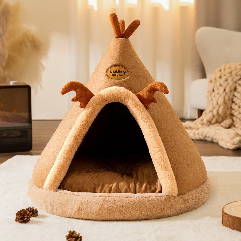 Closed house tent for cats and small dogs