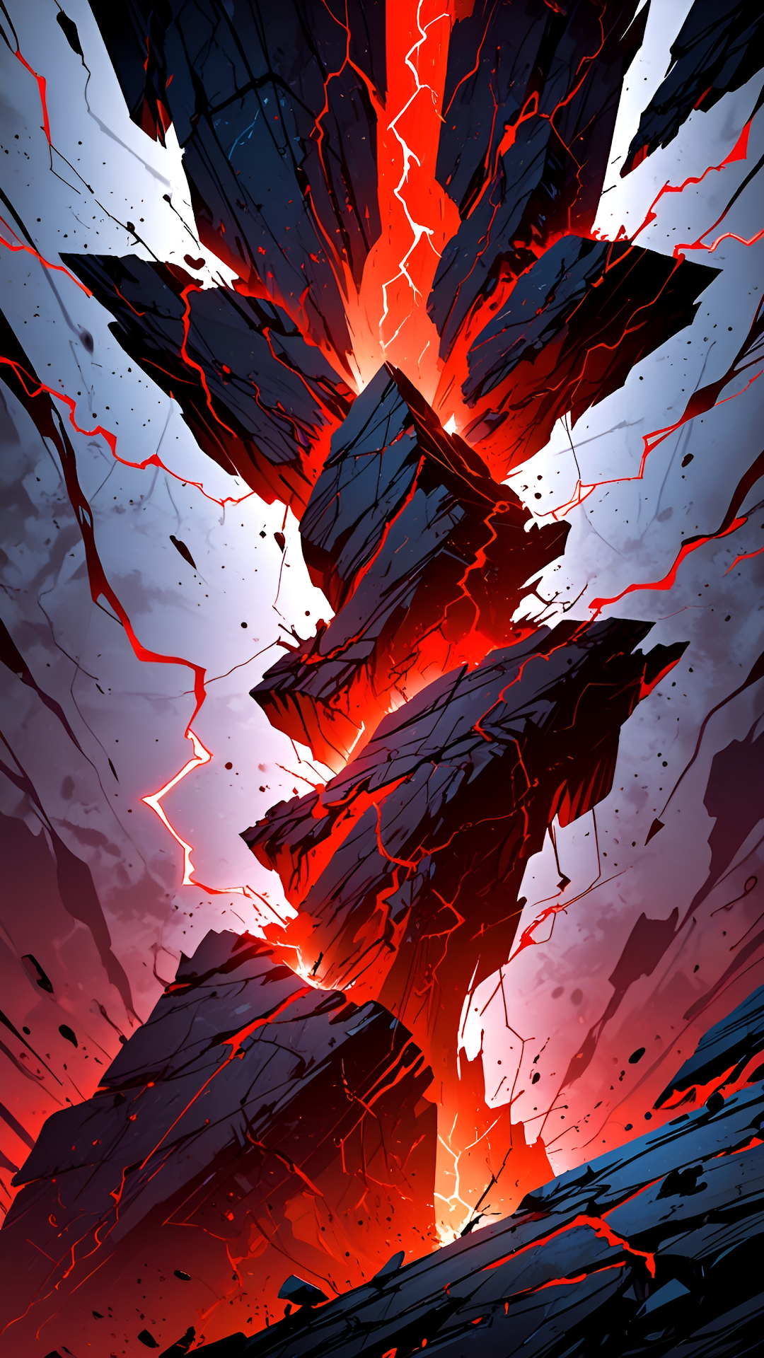 Infernal Cracking Earth Core Lava Energy Art Vertical - Free 4K mobile Wallpaper
