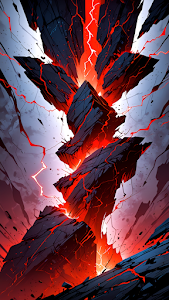 Infernal Cracking Earth Core Lava Energy Art Vertical