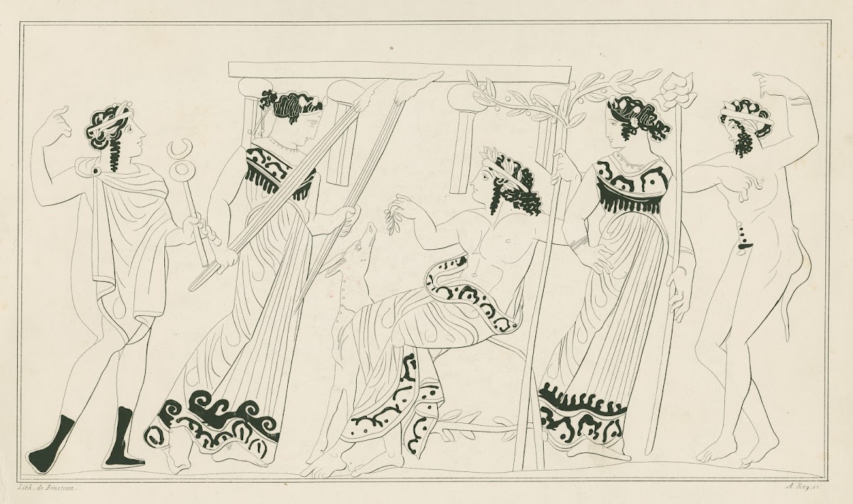 Seated Apollo feeding a hind 1844 1861