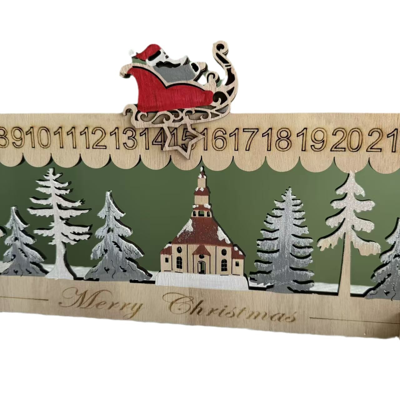 Weihnachts-Countdown-Kalender aus Holz