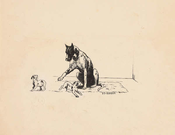 Hond met twee puppys 1892   1947
