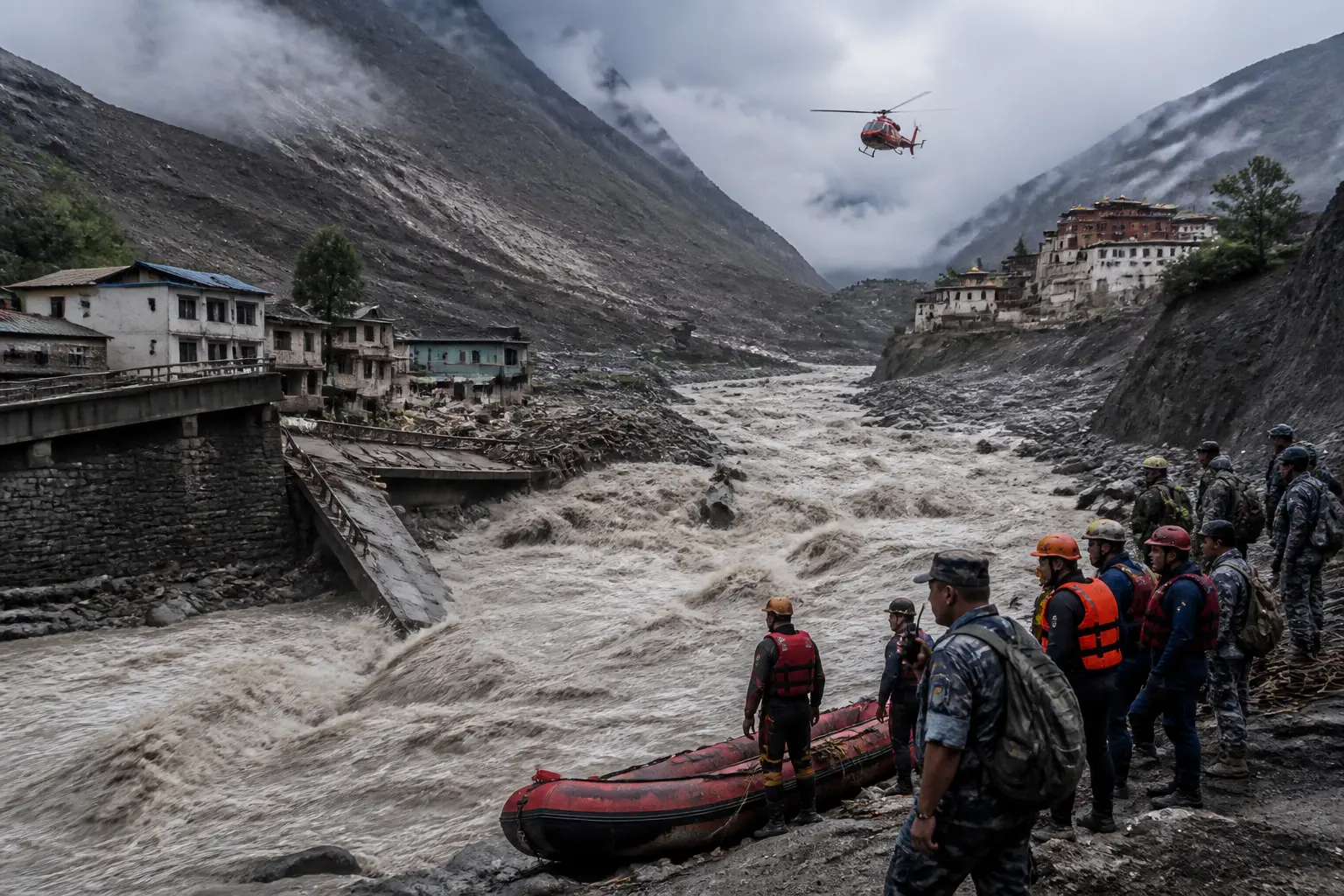 Editorial image for Nepal-Tibet border floods leave 157 dead, hundreds missing including foreign tourists