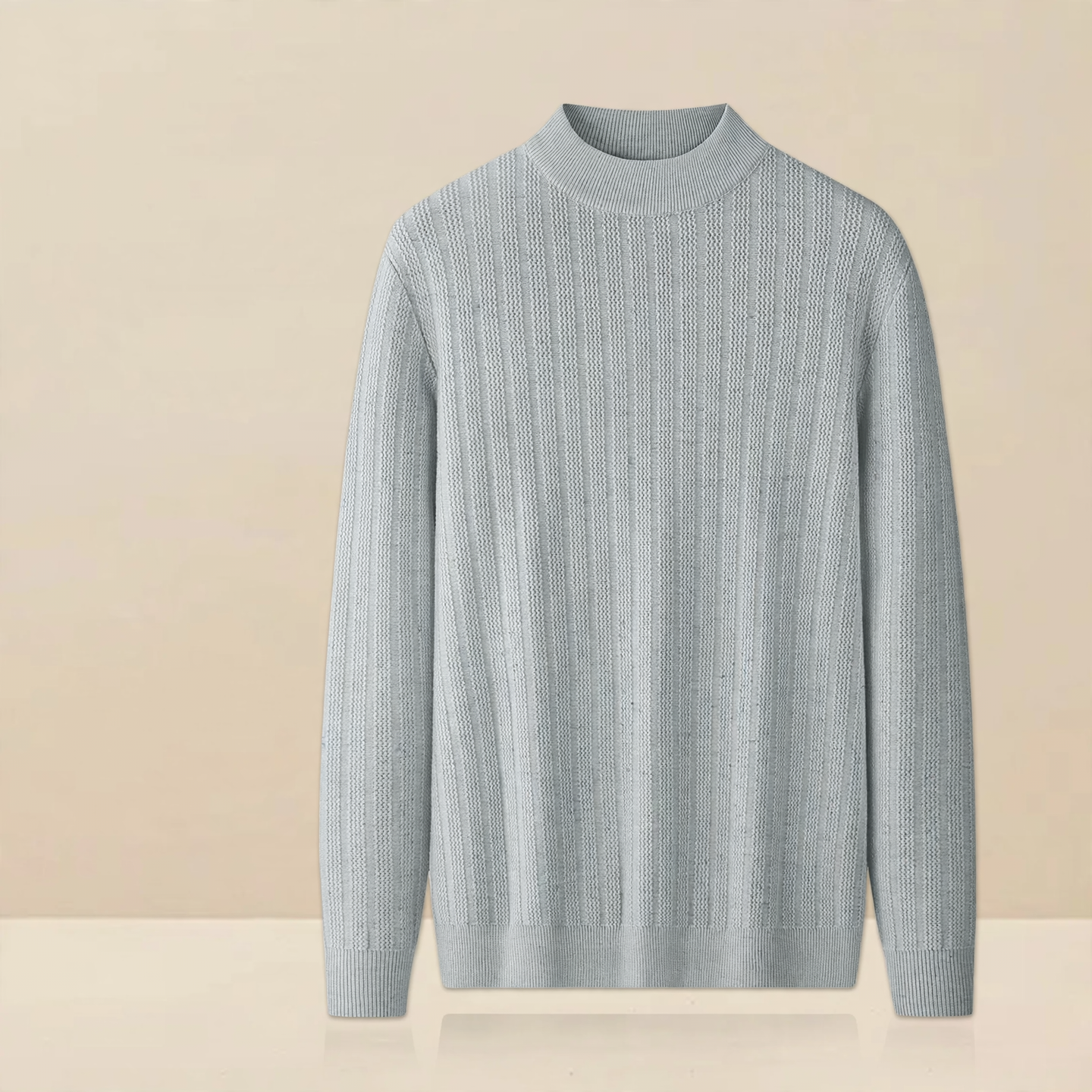 Herren-Strickpullover mit Stehkragen