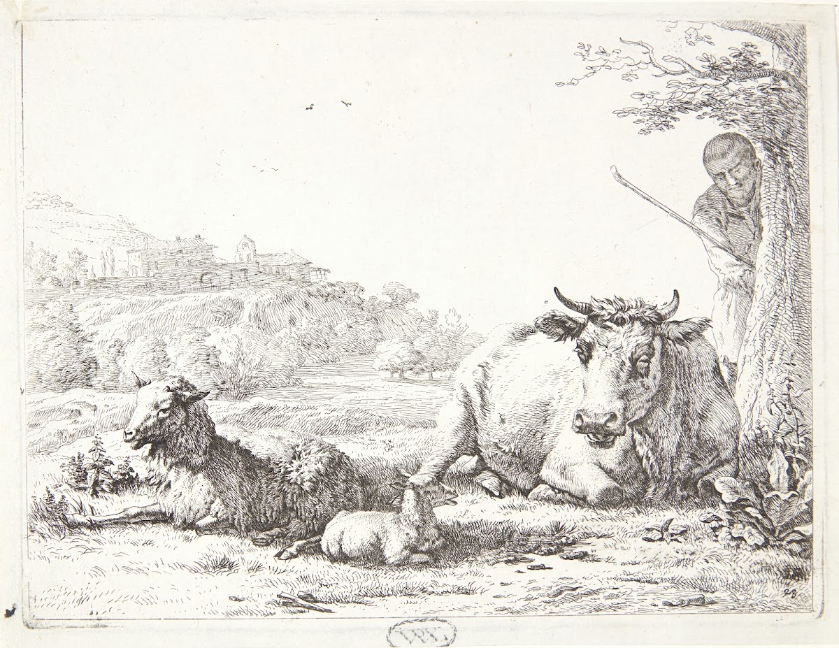 En hyrde bag et træ 1656