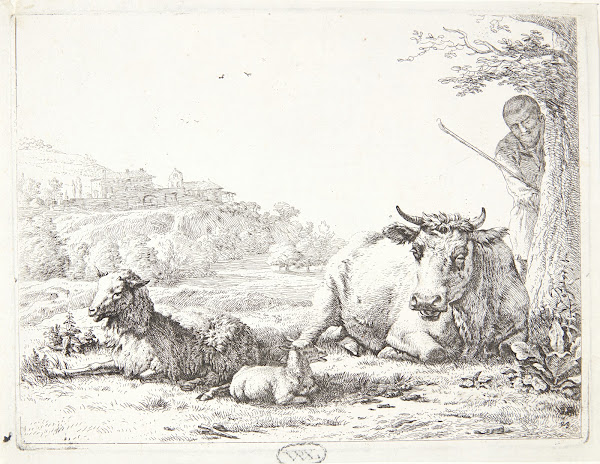 En hyrde bag et træ 1656