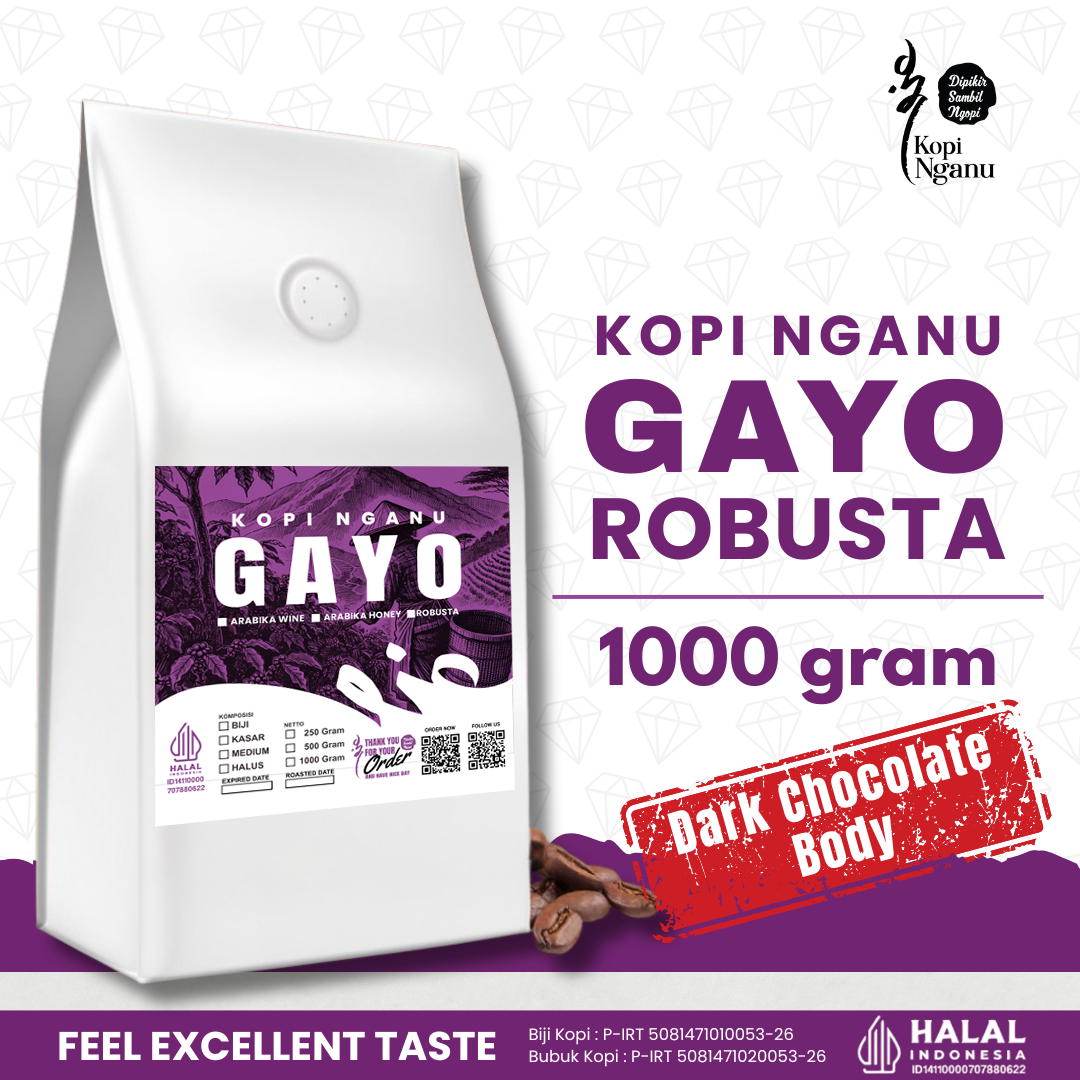 Kopi Robusta Gayo kemasan Nganu — pilihan kopi untuk café dan coffee shop