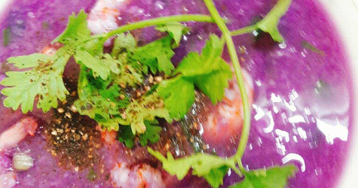 Canh khoai tím nấu tôm