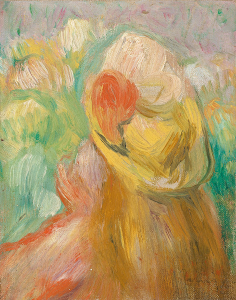 Petite fille au chapeau jaune