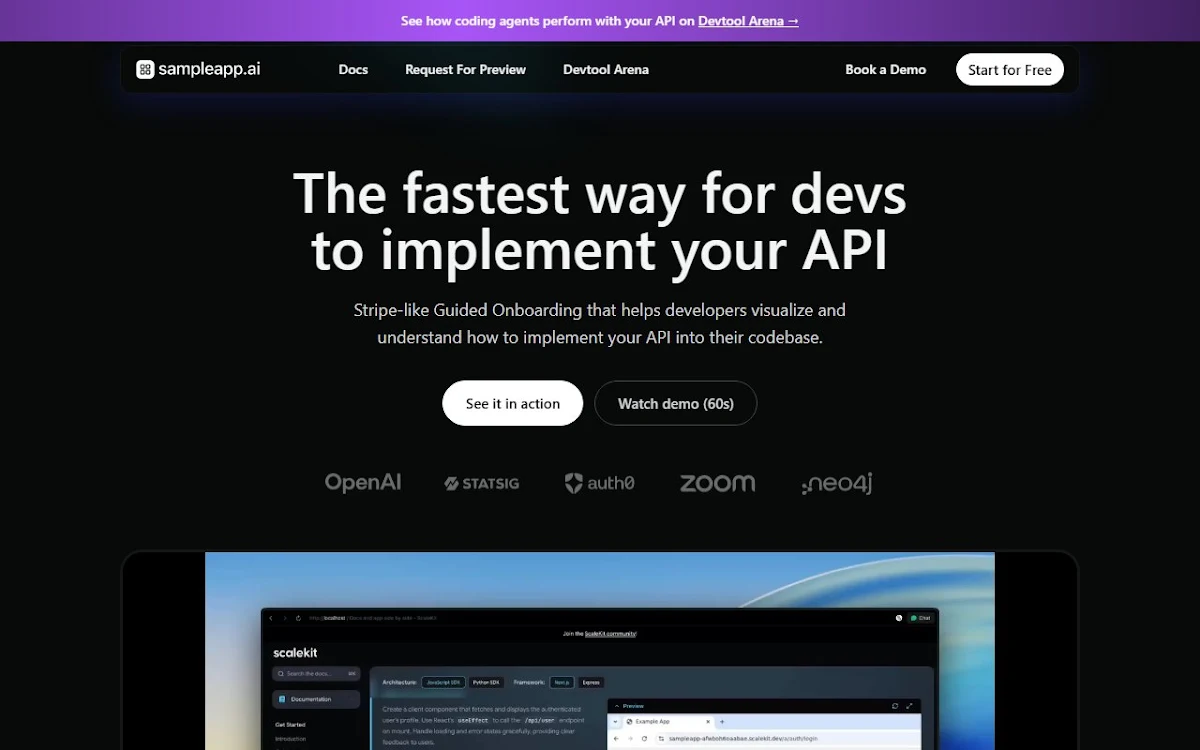 Captura de sampleapp.ai