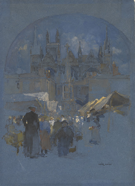 A Market Square before a Cathedral 1870s 1880s