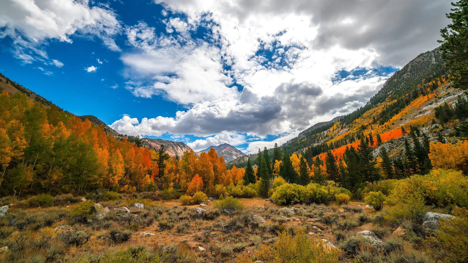 Clouds, Fall, Nature, Landscape, Mountains 4K Desktop, iPhone Wallpaper Background