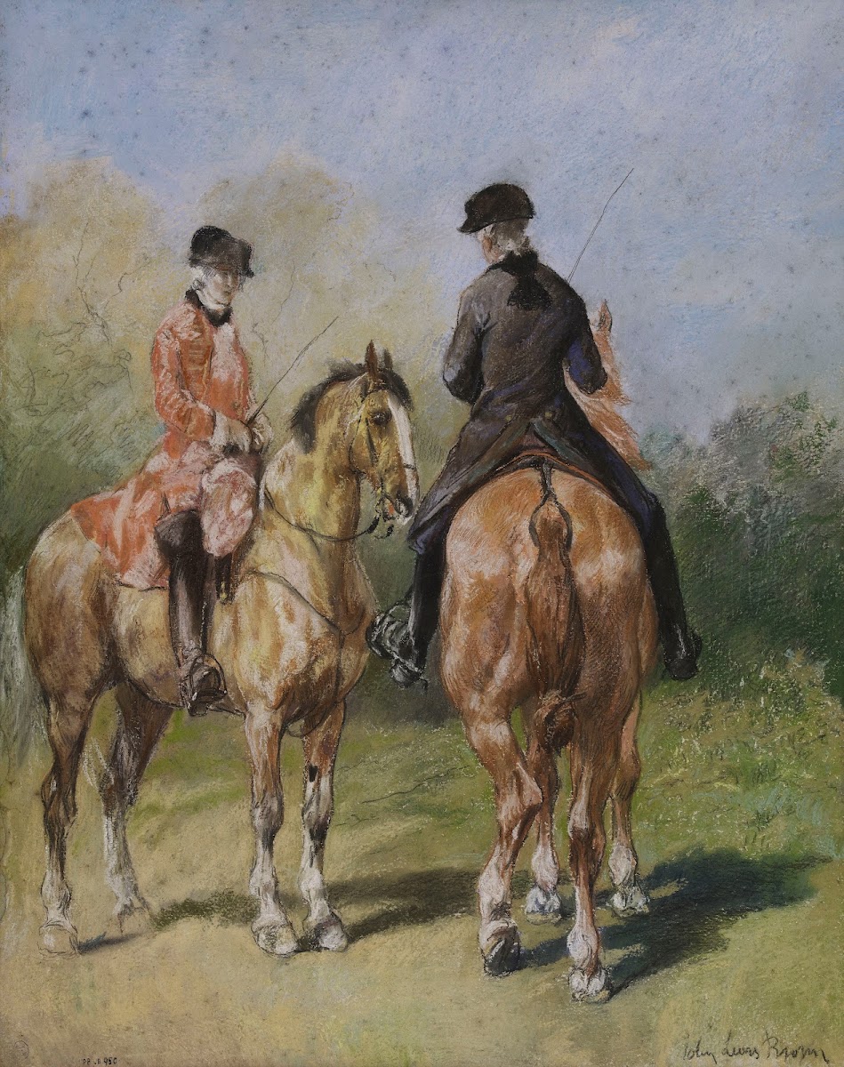 Deux cavaliers en costume Louis XV  19th century