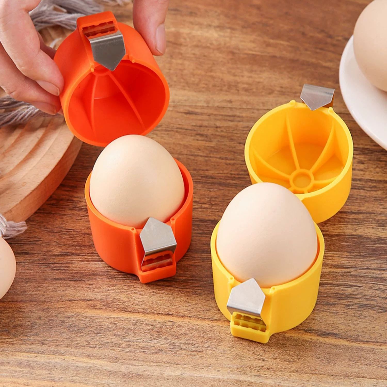 Egg topper for peeling and separating