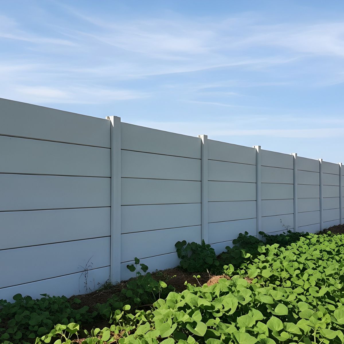 Installation process of a readymade boundary wall in West Bengal