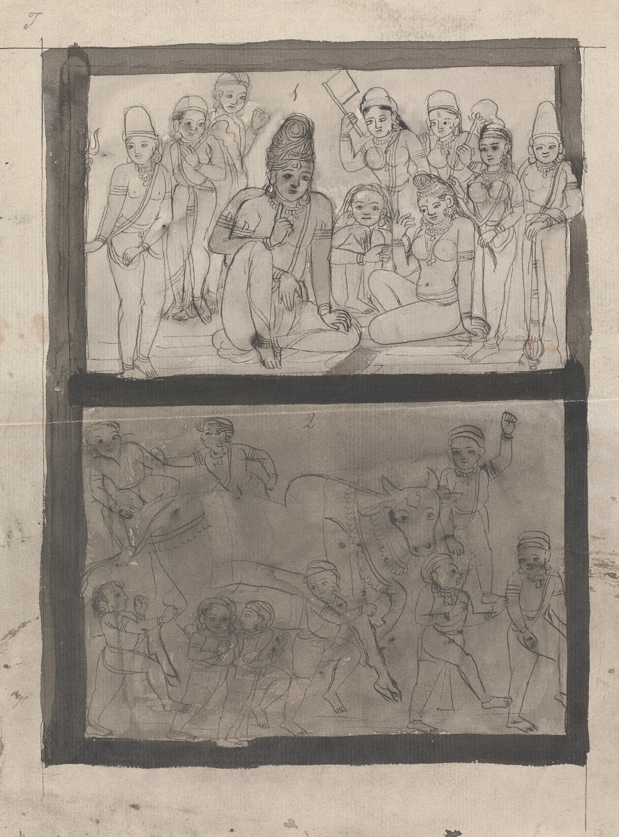 Mahadeva and Parvati Playing Chaupar