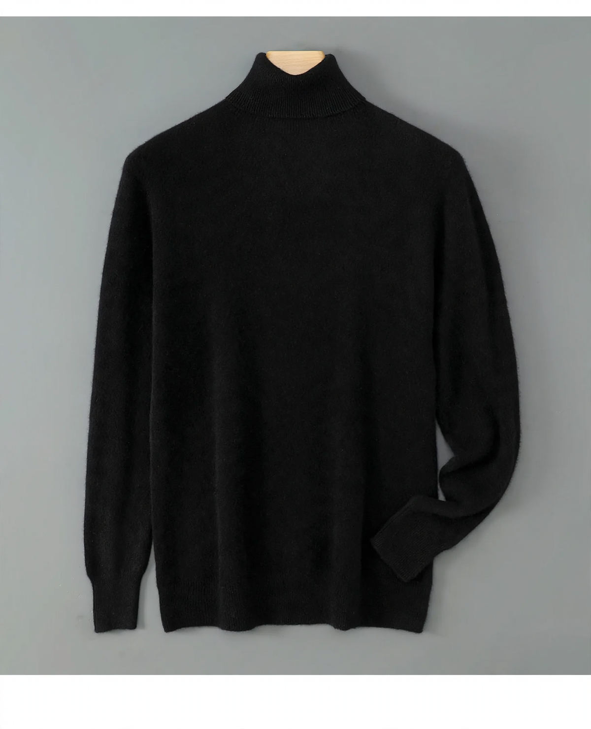 Men's Wool Sweater, Turtleneck, Loose Fit
