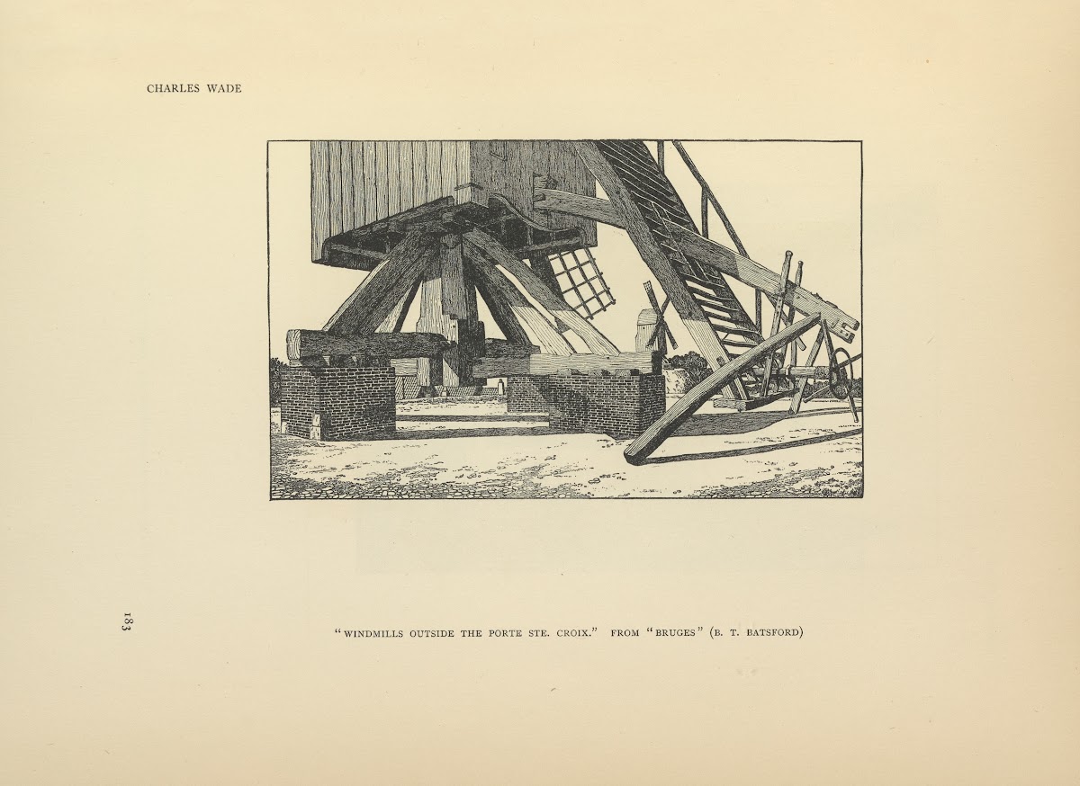 Windmills outside the Porte Ste Croix  Bruges 1914