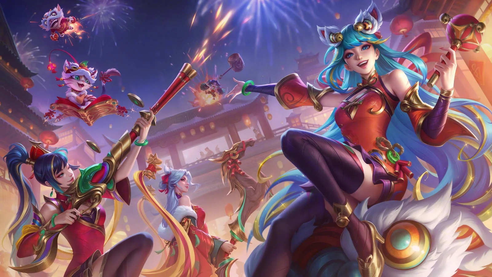 League Of Legends Firecracker Seraphine - Digital Illustration 8K Wallpaper (7680x4320)