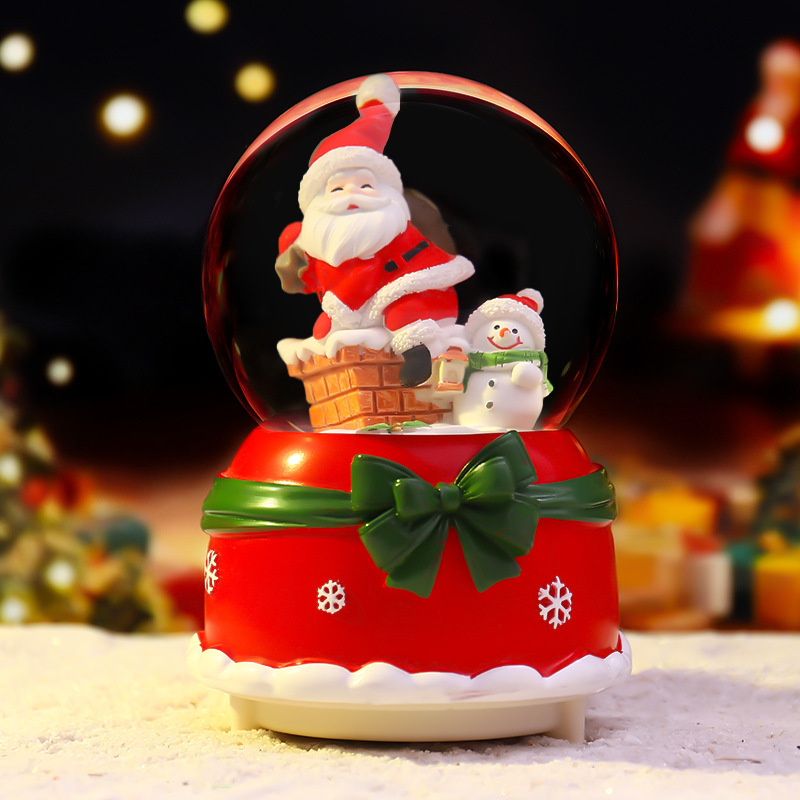 Christmas music box with glass globe