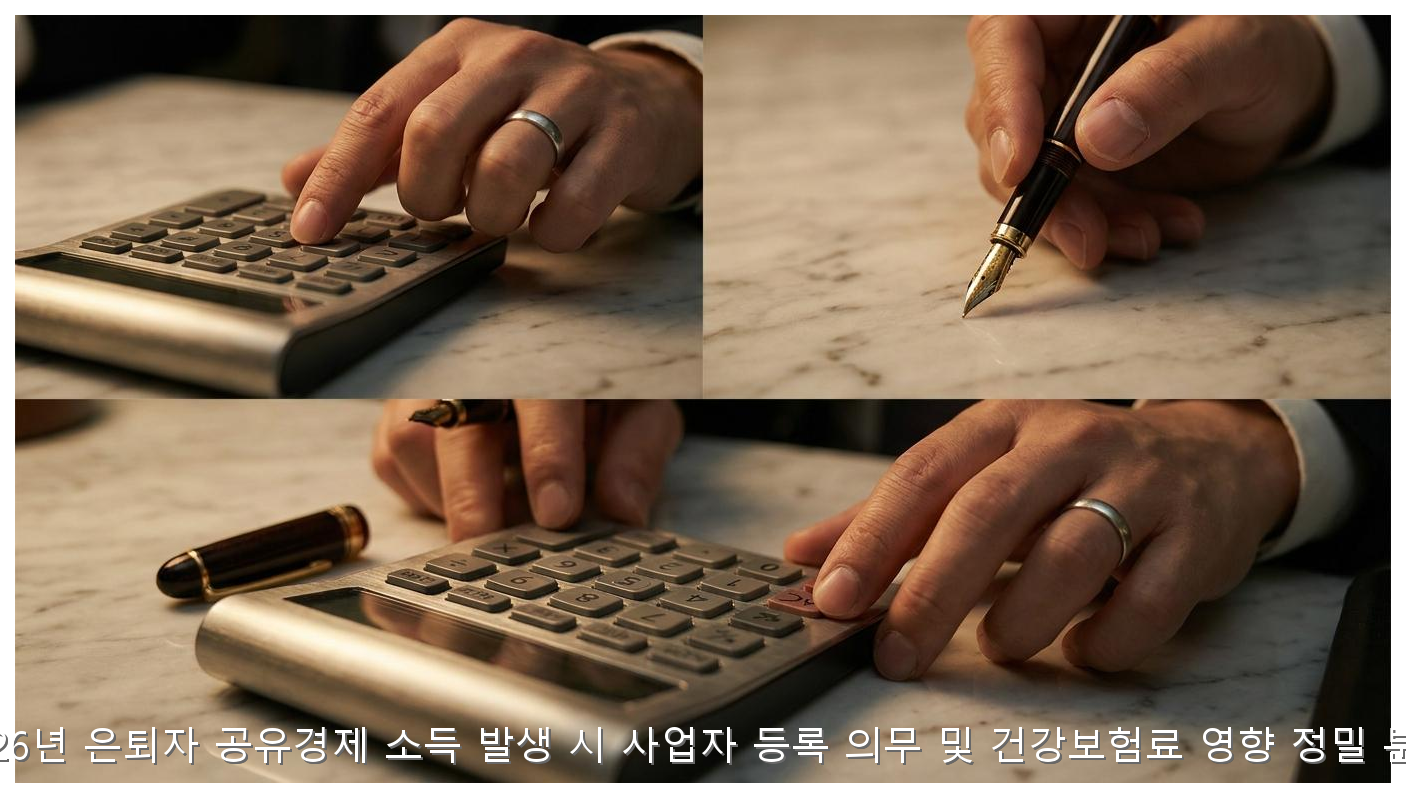2026년 은퇴자 공유경제 소득 발생 시 사업자 등록 의무 및 건강보험료 영향 정밀 분석 핵심 안내 및 분석 인포그래픽 (6)