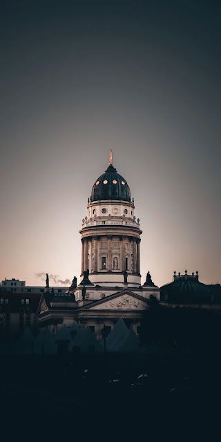 Berlin Gendarmenmarkt Dome Architecture Twilight Silhouette - Free mobile Wallpaper