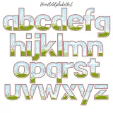 Canva Frames Distressed Letters Grunge Alphabet font photo 3 template 153