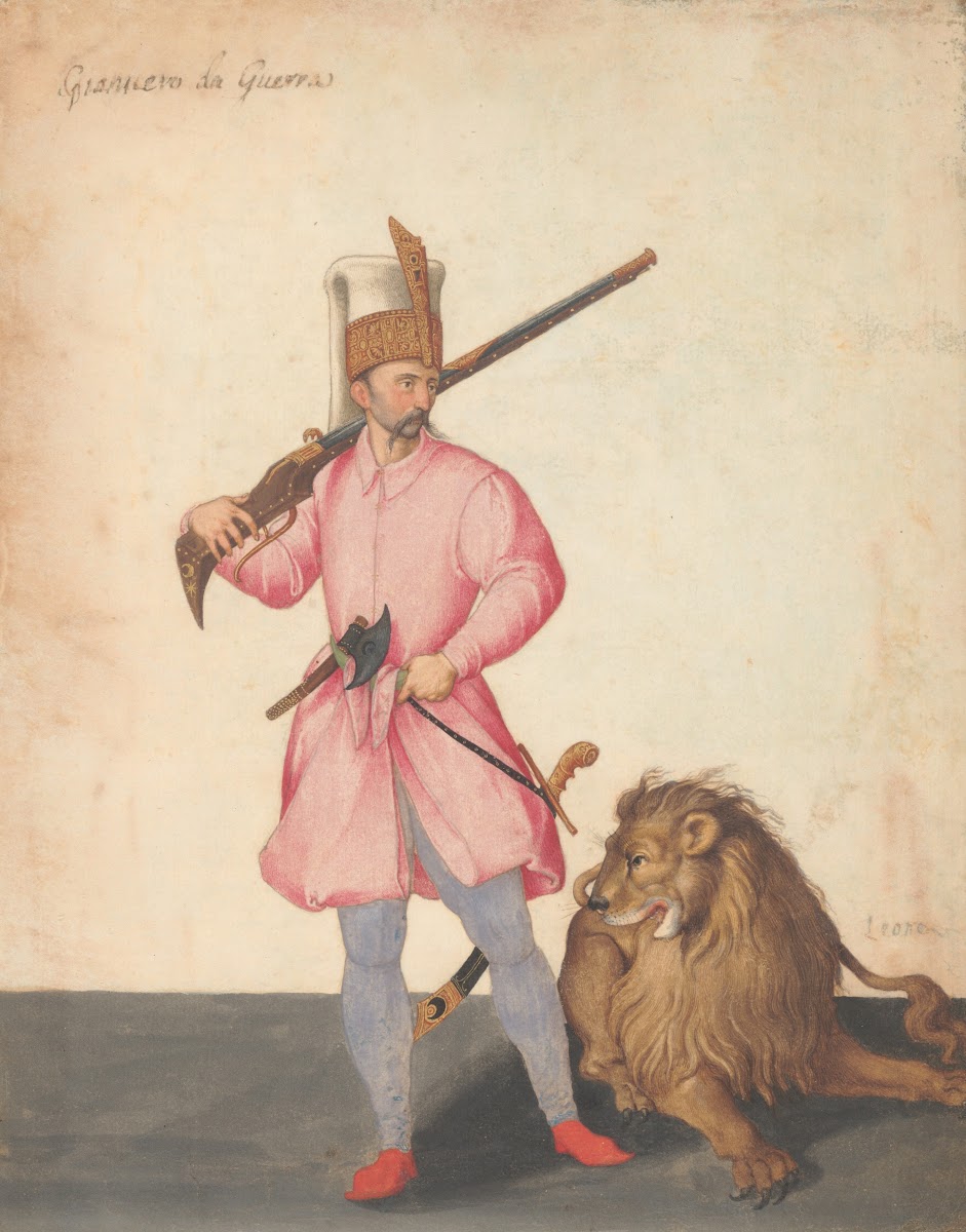 A Janissary of War with a Lion ca 157780