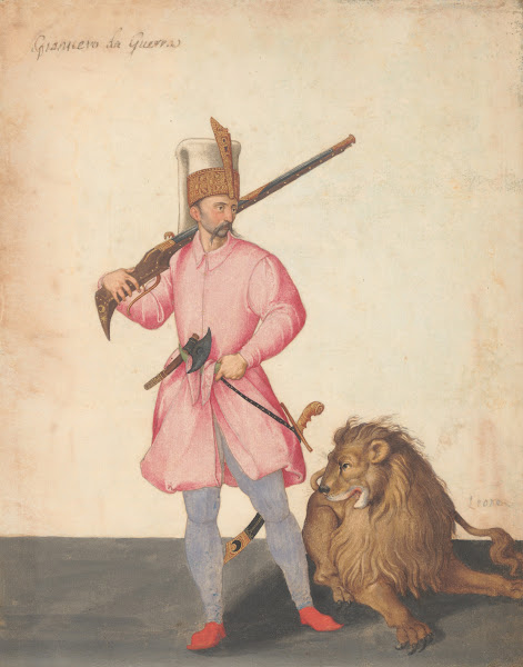 A Janissary of War with a Lion ca 157780