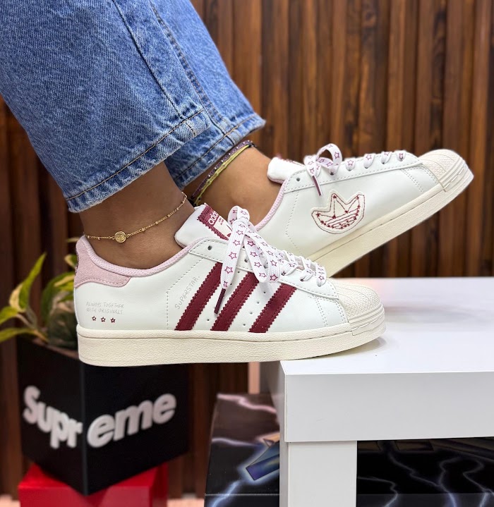 Adidas Superstar Blanco Granate Rosa