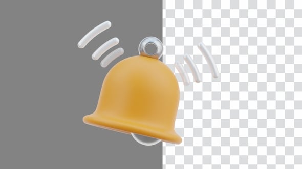 Animated 3D Notification Bell Ringing Icon Loop Free Download – Envato Elements