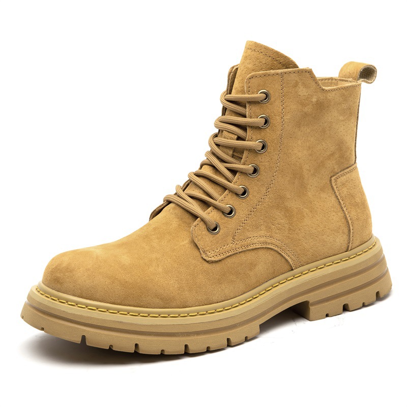 Men's boots, leather, side zipper