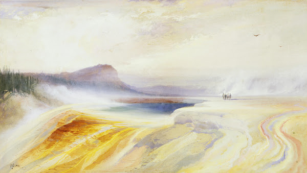 Great Blue Spring of the Lower Geyser Basin Firehole River Yellowstone 1872
