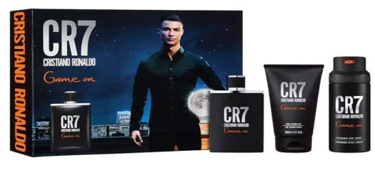 ESTUCHE CRISTIANO RONALDO CR7 GAME ON HOMBRE 3PZS 100ML EDT + GEL DE BAÑO + SPLASH