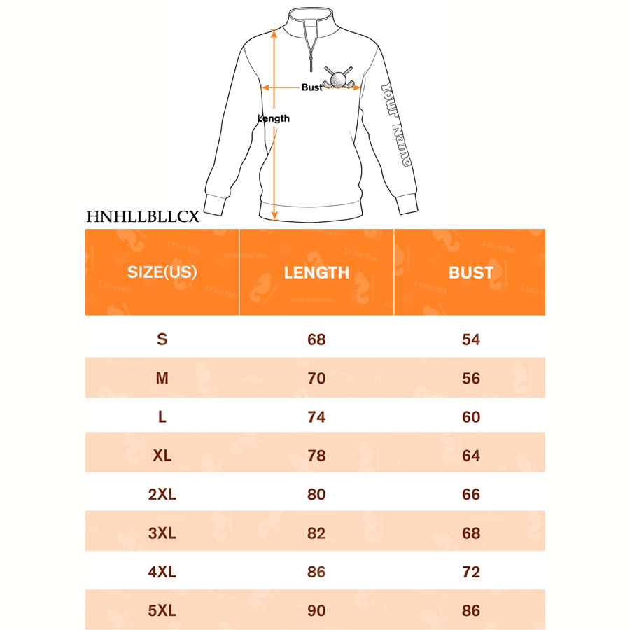 AOP HNH Stand Collar Half Zip Long Sleeve