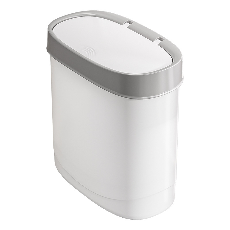 Trash can, oval, with lid, 12 L