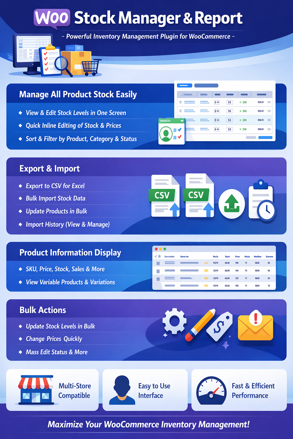 Woo Stock Manage & Report