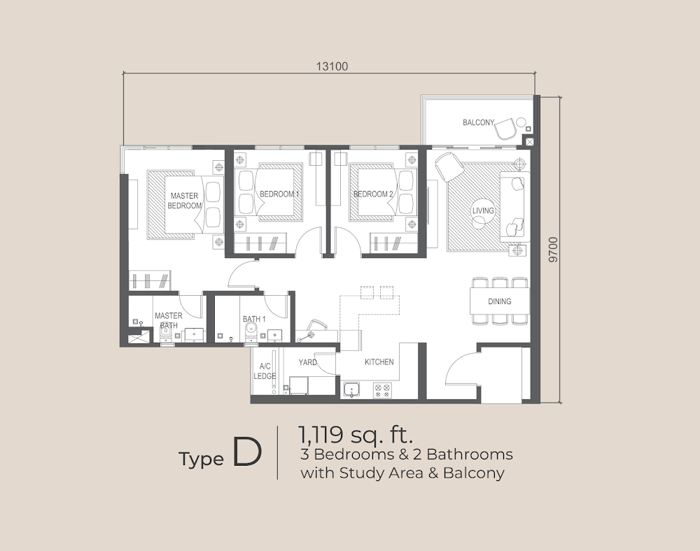 Arunya Residences KL North 户型图