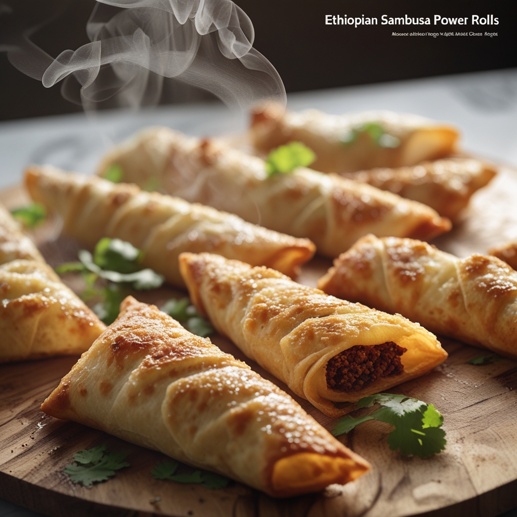 High-Protein Ethiopian Sambusa Power Rolls with Spiced Peanut-Lentil Filling