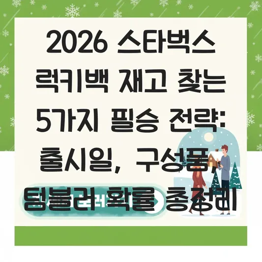 스타벅스 럭키백 2026 출시일 및 재고 남은 매장 찾는 법과 구성품 텀블러 당첨 확률 팁 대표 이미지