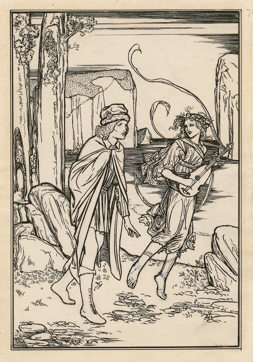Design for full page illustration to act 1 scene 2 of Bells edition of The tempe